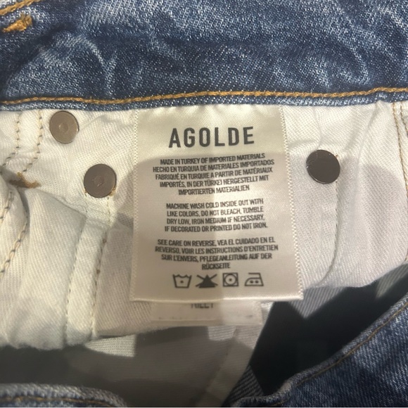 Agolde Blue Straight Leg Jeans - Picture 6 of 7
